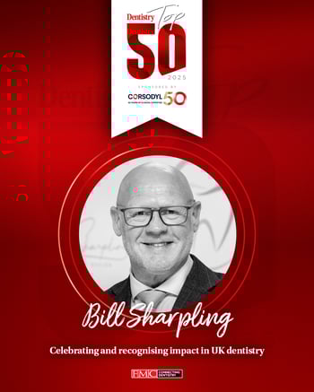 Professor Bill Sharpling, CDT at Elmsleigh House Dental Clinic, is recognised in Dentistry's Top 50 for 2025.